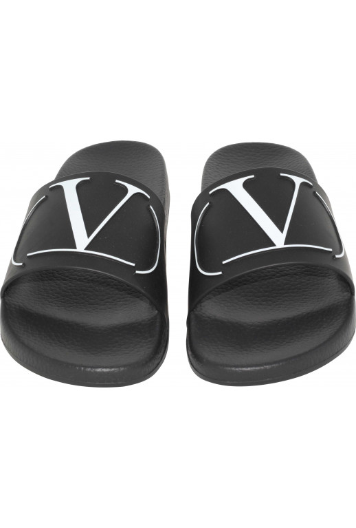 V Logo Gummisandalen