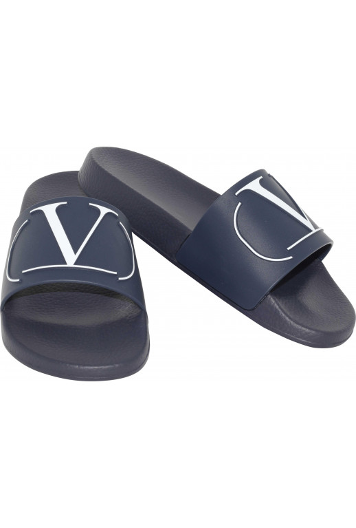 V Logo Gummisandalen