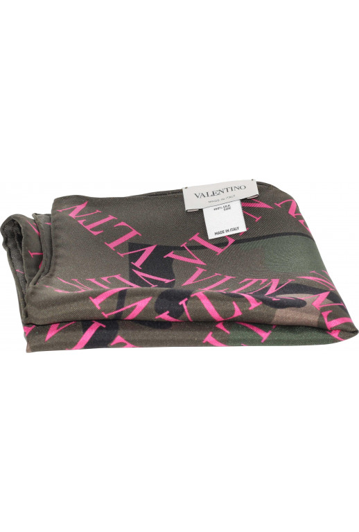 Camouflage Foulard with Logo print