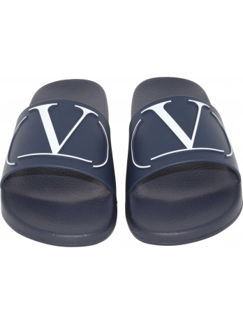 V Logo Gummisandalen