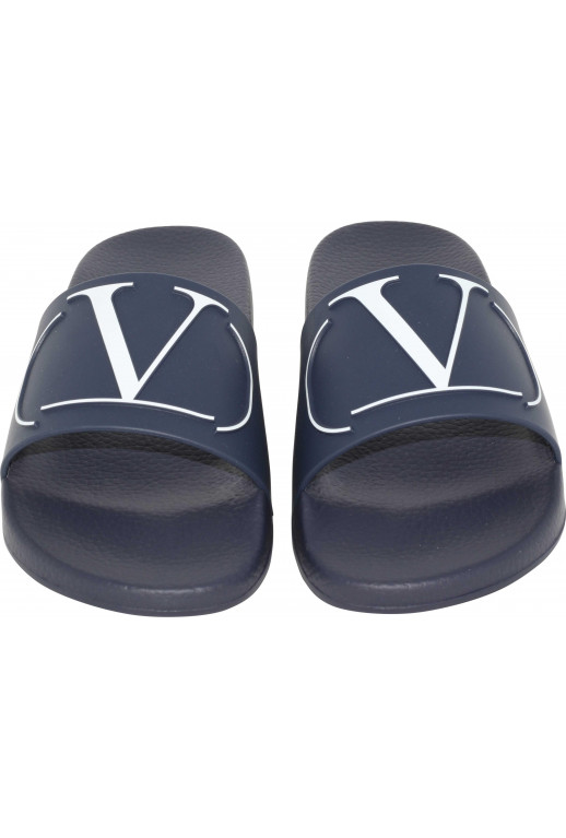 V Logo Gummisandalen