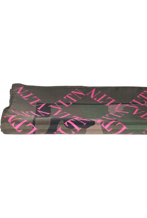 Camouflage Foulard with Logo print