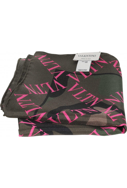 Camouflage Foulard with Logo print