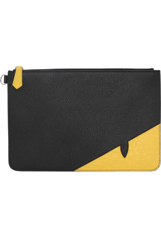 Crocodile Leather Logo Pochette