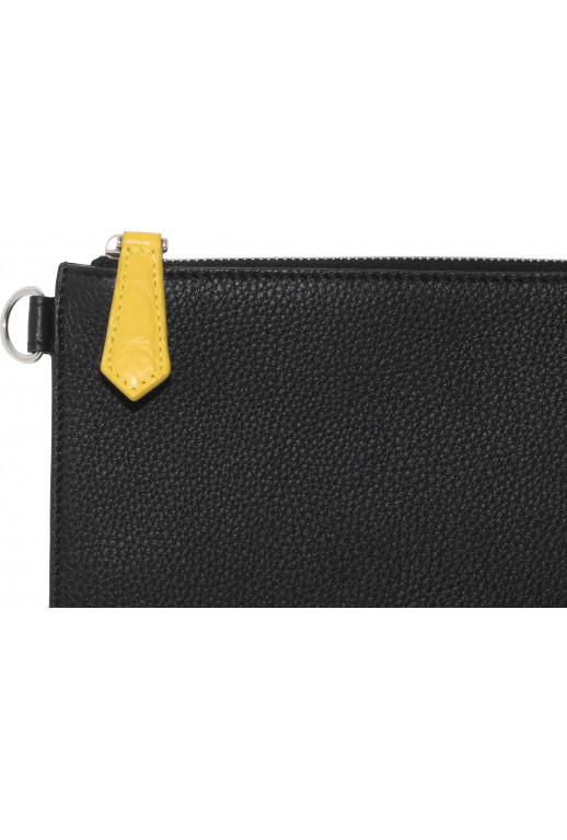 Crocodile Leather Logo Pochette