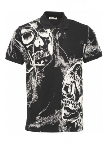 Poloshirt mit Totenkopf Druck