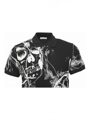 Poloshirt mit Totenkopf Druck
