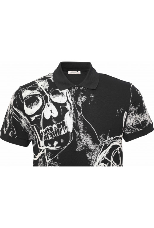 Poloshirt mit Totenkopf Druck