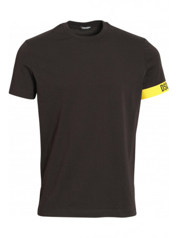 Rundhals T-Shirt mit Logo am Ärmel