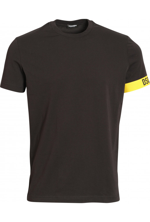 Rundhals T-Shirt mit Logo am Ärmel
