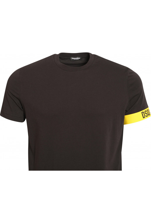 Rundhals T-Shirt mit Logo am Ärmel