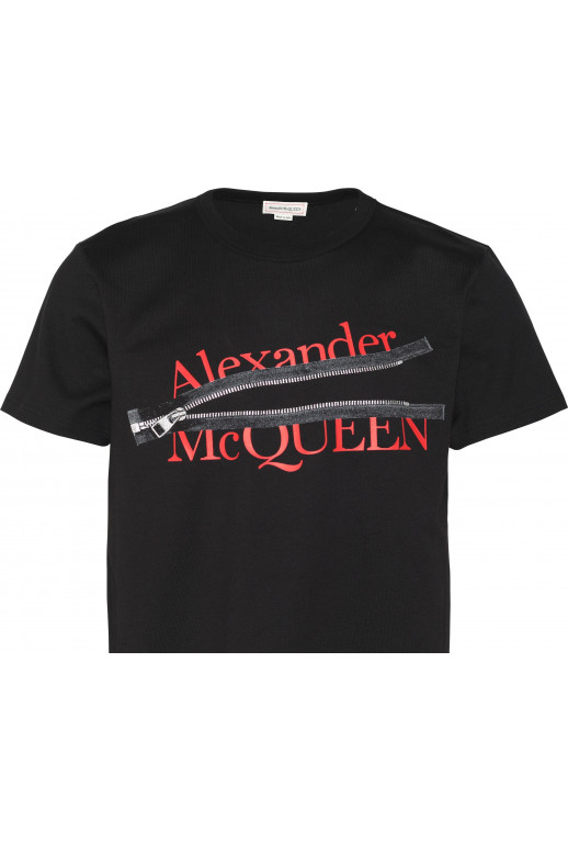 Logo Zip Print T-Shirt